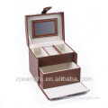2014 new design fashion unique jewelry display ,faux PU leather jewelry box